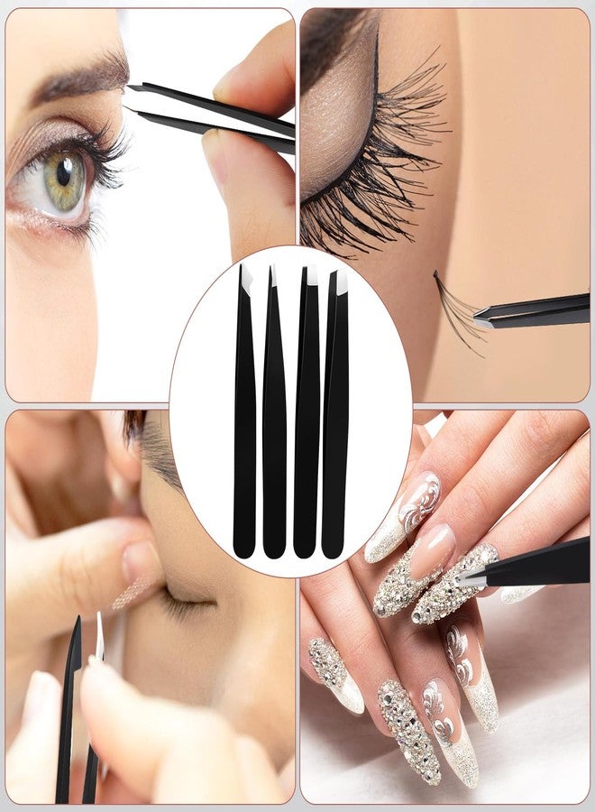 Quadafy Blackhead Remover Tools, 8 Pack Pimple Popper Tool Kit, 4 Pack Tweezers Set, Quickly and Easily Removes Acne and Blackheads, Precision Eyebrow Tweezers for Facial Hair - Image 3